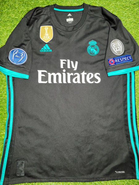 Cristiano Ronaldo Real Madrid 2017 2018 UEFA Away Soccer Jersey Shirt L SKU# BR3543 Adidas