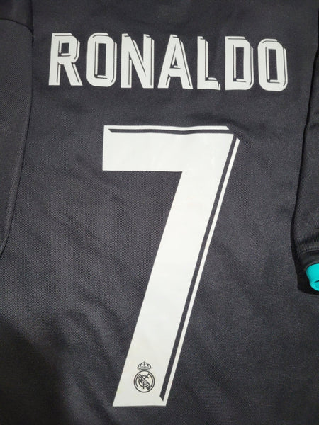 Cristiano Ronaldo Real Madrid 2017 2018 UEFA Away Soccer Jersey Shirt L SKU# BR3543 Adidas