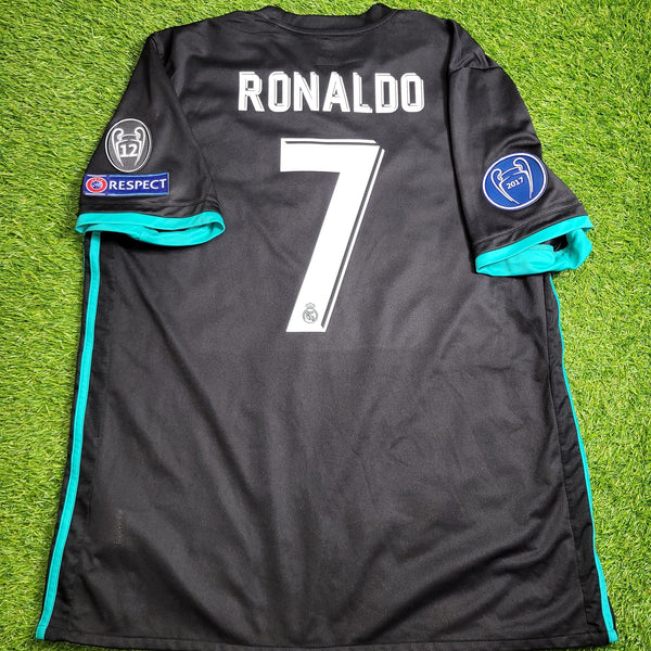 Cristiano Ronaldo Real Madrid 2017 2018 UEFA Away Soccer Jersey Shirt XL SKU# BR3543 Adidas