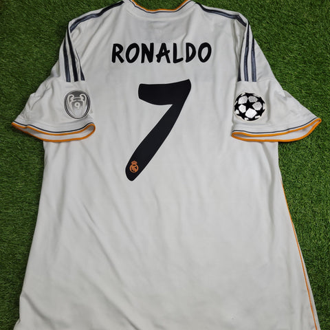 Cristiano Ronaldo Real Madrid UEFA FINAL 2013 2014 Home Soccer Jersey Shirt XL SKU# G81157 Adidas