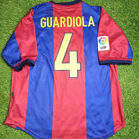 Guardiola Barcelona 1998 1999 Home Soccer Jersey Shirt L Nike