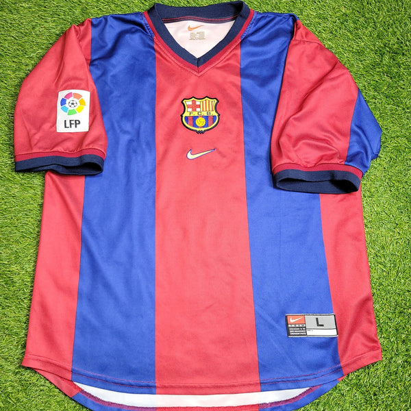 Guardiola Barcelona 1998 1999 Home Soccer Jersey Shirt L Nike