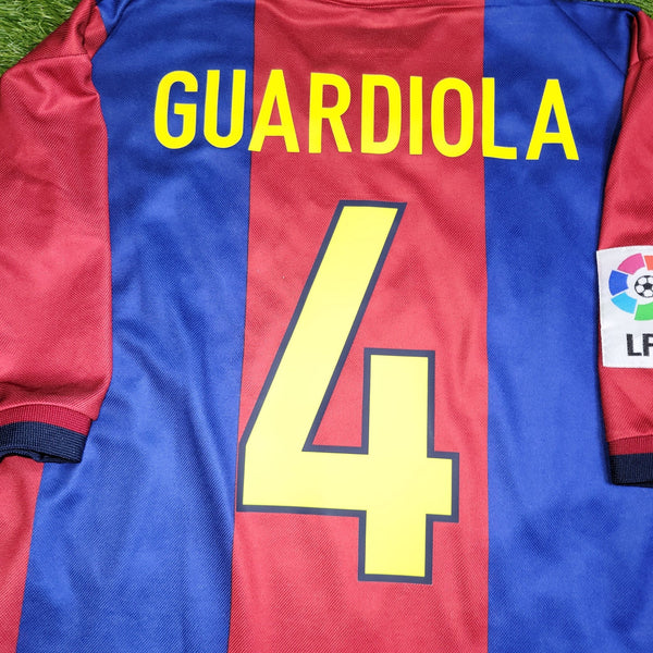 Guardiola Barcelona 1998 1999 Home Soccer Jersey Shirt L Nike