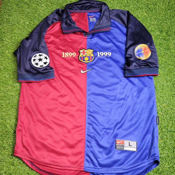 Guardiola Barcelona Centenary 1999 2000 Soccer Jersey Shirt L Nike