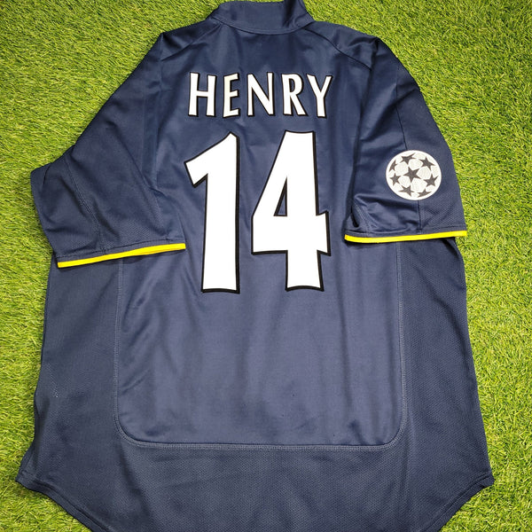 Henry Arsenal 2000 2001 2002 UEFA Third Soccer Jersey Shirt L Nike