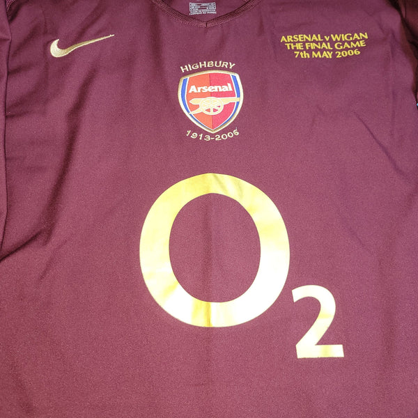 Henry Arsenal 2005 2006 HIGHBURY LAST GAME Home Soccer Jersey Shirt L SKU# 195578 Nike