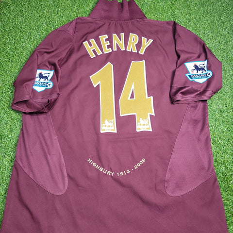 Henry Arsenal 2005 2006 HIGHBURY LAST GAME Home Soccer Jersey Shirt XL SKU# 195578 Nike