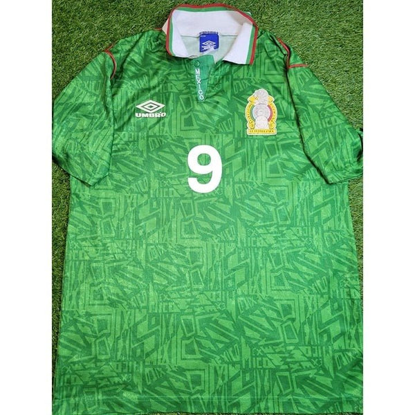 Hugo Sanchez Mexico Umbro 1993 COPA AMERICA Soccer Jersey Shirt L Umbro