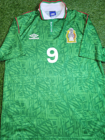 Hugo Sanchez Mexico Umbro 1993 COPA AMERICA Soccer Jersey Shirt XL Umbro