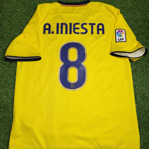 Iniesta Barcelona INIESTAZO TREBLE 2008 2009 Soccer Away Jersey Shirt M SKU# 286787 - 760 Nike