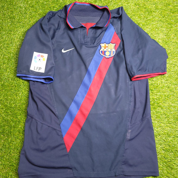 Iniesta Barcelona PLAYER ISSUE DEBUT 2002 2003 Soccer Away Jersey Shirt M SKU# 185198 Nike