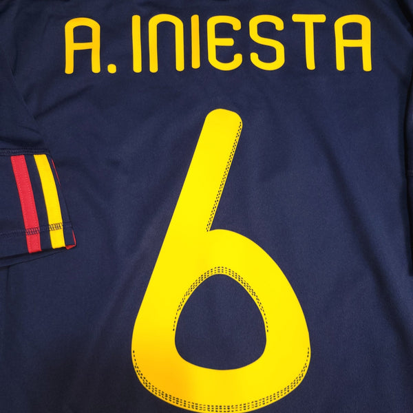 Iniesta Spain 2010 WORLD CUP Final Away Soccer Jersey Shirt M SKU# P47896 Adidas