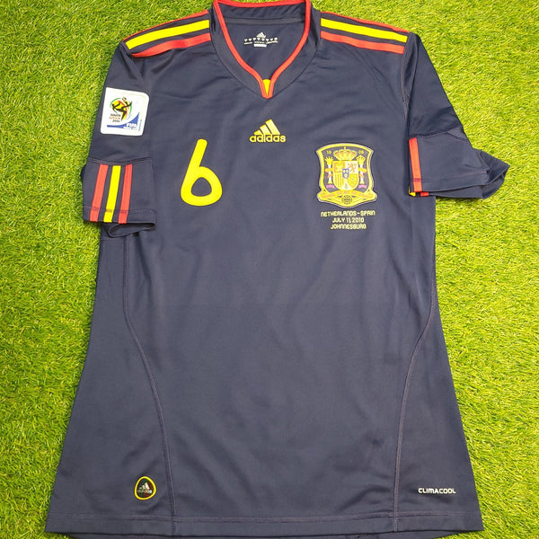 Iniesta Spain 2010 WORLD CUP Final Away Soccer Jersey Shirt M SKU# P47896 Adidas