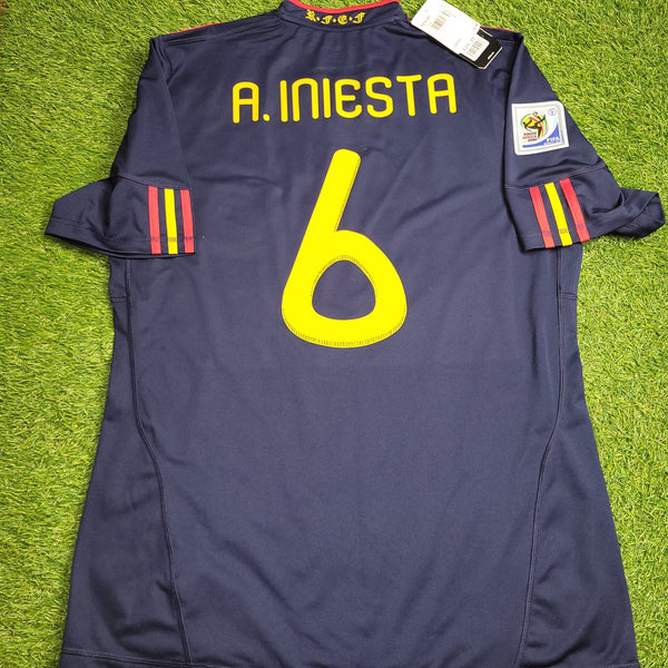 Iniesta Spain 2010 WORLD CUP FINAL Soccer Away Jersey BNWT L SKU# P47896 AZB001 Adidas