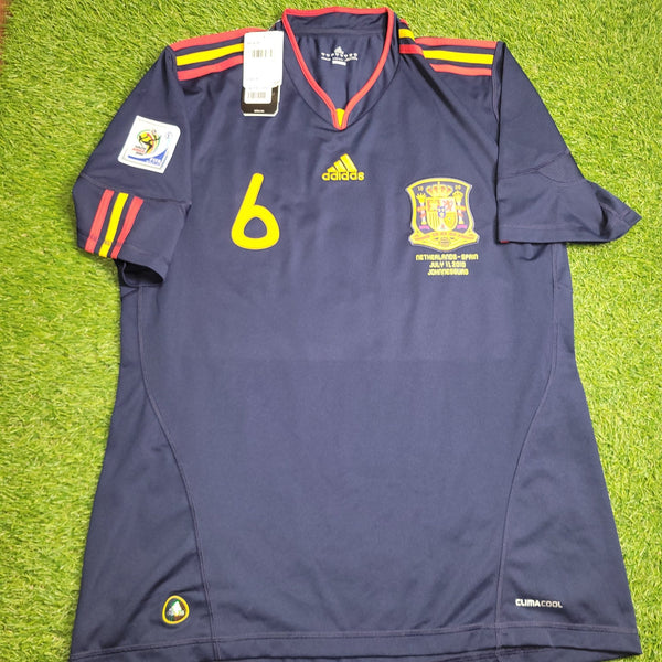 Iniesta Spain 2010 WORLD CUP FINAL Soccer Away Jersey BNWT L SKU# P47896 AZB001 Adidas