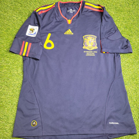 Iniesta Spain 2010 WORLD CUP FINAL Soccer Away Jersey L SKU# P47896 AZB001 Adidas