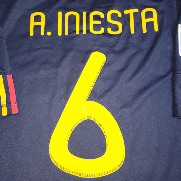 Iniesta Spain 2010 WORLD CUP FINAL Soccer Away Jersey L SKU# P47896 AZB001 Adidas