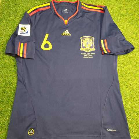 Iniesta Spain 2010 WORLD CUP FINAL Soccer Away Jersey L SKU# P47896 AZB001 Adidas