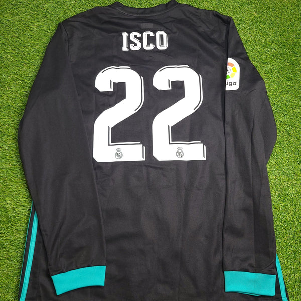 Isco Real Madrid 2017 2018 Long Sleeve Away Soccer Jersey Shirt L SKU# B31088 Adidas