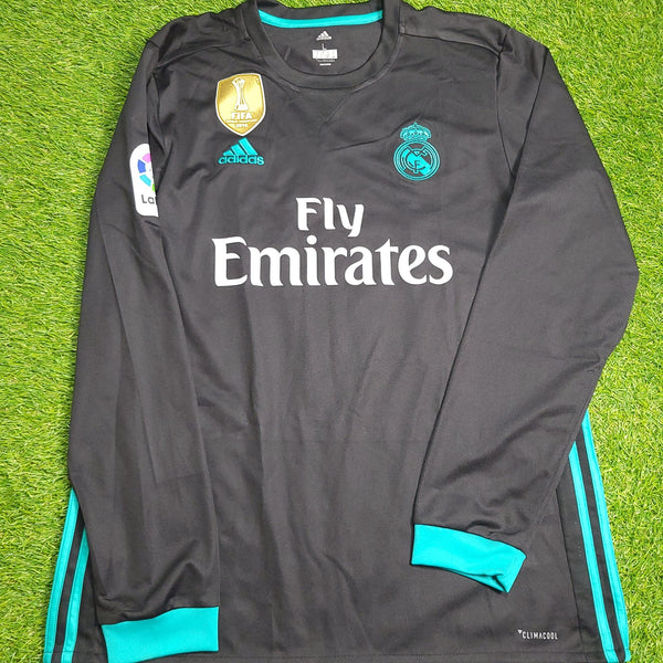 Isco Real Madrid 2017 2018 Long Sleeve Away Soccer Jersey Shirt L SKU# B31088 Adidas