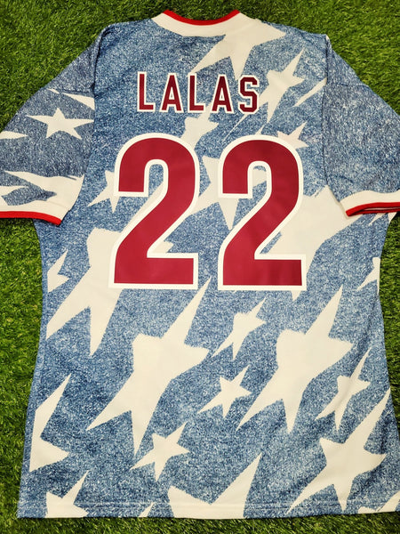 Lalas USA US 1994 WORLD CUP Denim Away Soccer Jersey 40-42 M Adidas