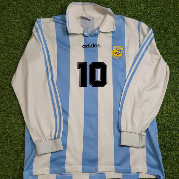 Maradona Argentina 1994 WORLD CUP Long Sleeve Soccer Jersey Shirt L foreversoccerjerseys