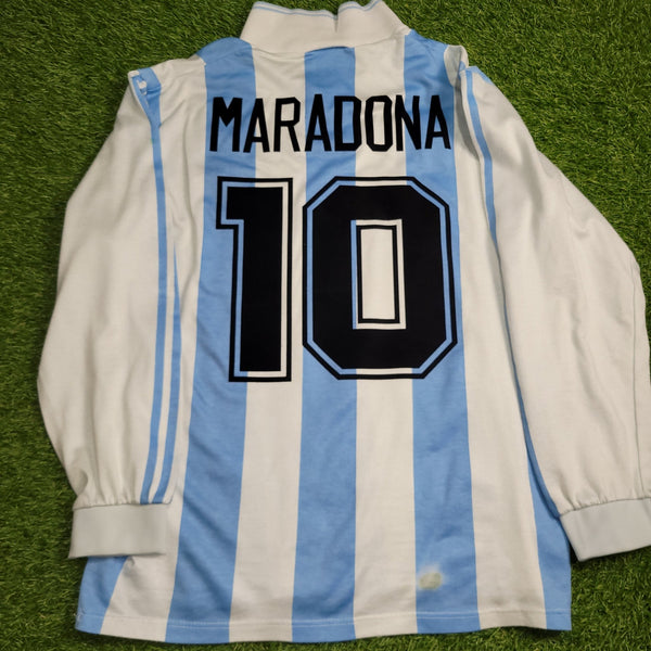 Maradona Argentina 1994 WORLD CUP Long Sleeve Soccer Jersey Shirt L foreversoccerjerseys