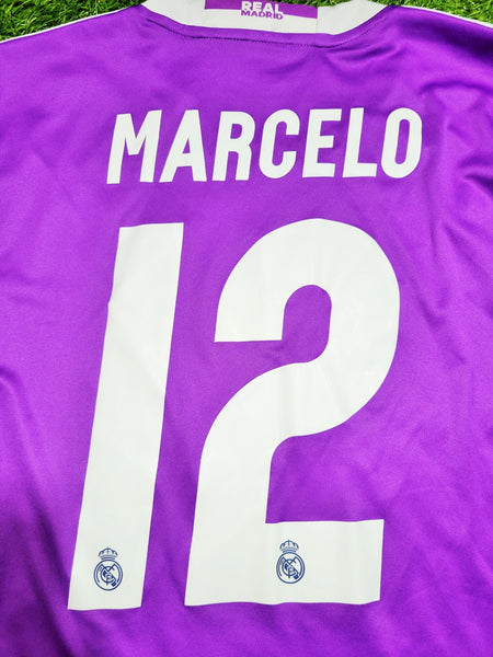 Marcelo Real Madrid 2016 2017 UEFA FINAL Long Sleeve Away Soccer Jersey Shirt L SKU# AI5159 Adidas