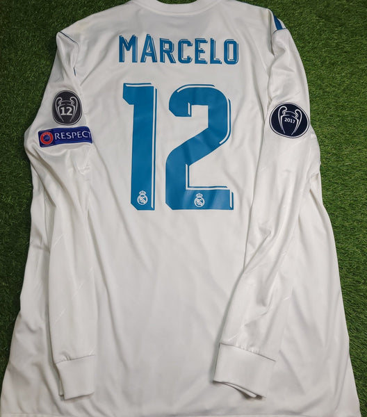 Marcelo Real Madrid 2017 2018 UEFA FINAL Long Sleeve Soccer Jersey Shirt XL SKU# B31106 Adidas