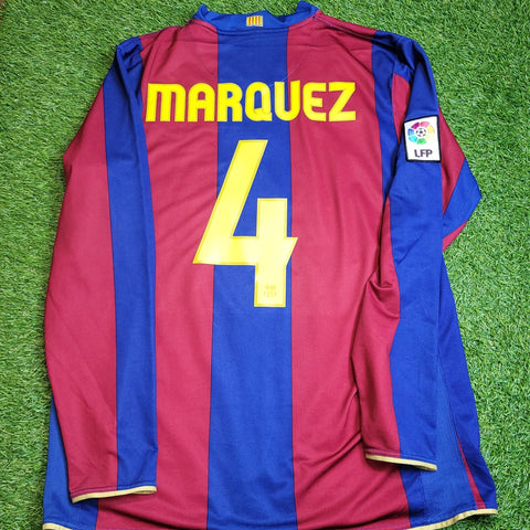 Marquez Barcelona Anniversary Home 2007 2008 Long Sleeve Soccer Jersey Shirt L SKU# 244793 - 655 Nike