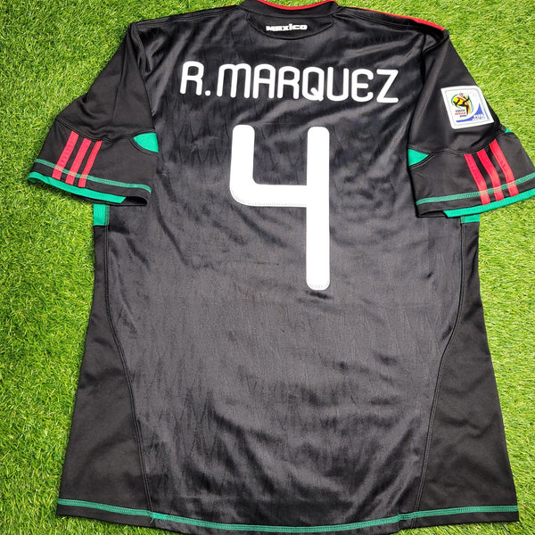 Marquez Mexico 2010 WORLD CUP Away Black Soccer Jersey Shirt L SKU# P41397 2 Adidas