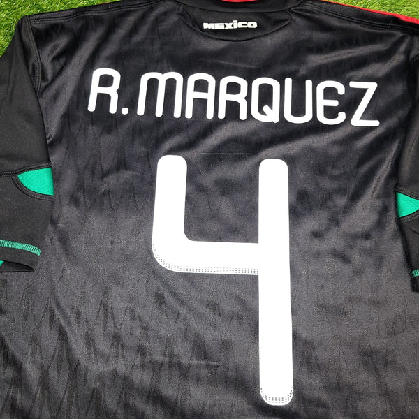 Marquez Mexico 2010 WORLD CUP Away Black Soccer Jersey Shirt L SKU# P41397 2 Adidas