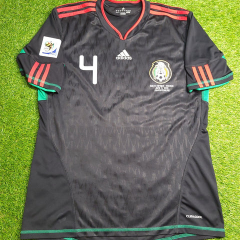 Marquez Mexico 2010 WORLD CUP Away Black Soccer Jersey Shirt L SKU# P41397 Adidas