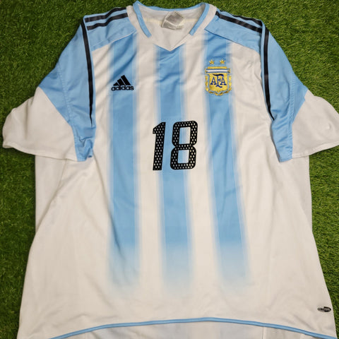 Messi Argentina 2004 2005 DEBUT Home Soccer Jersey Shirt XL SKU# 645789 Adidas