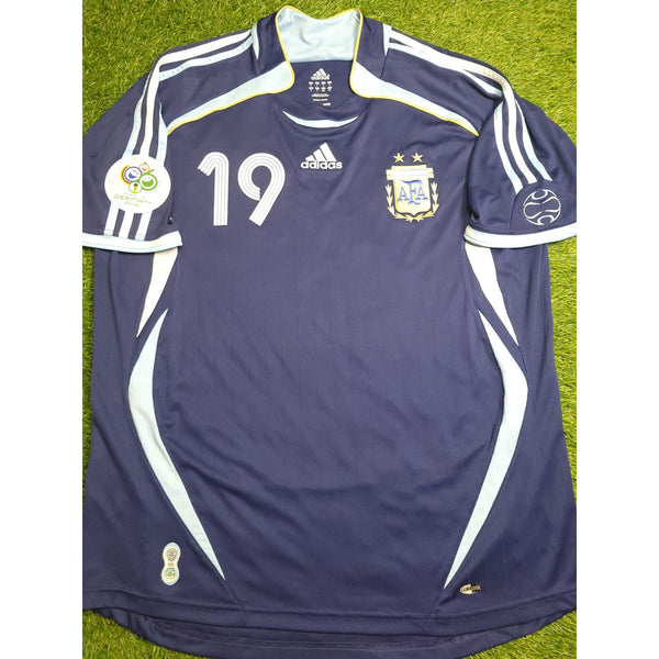 Messi Argentina 2006 WORLD CUP Away Soccer Jersey Shirt L SKU# 069519 Adidas