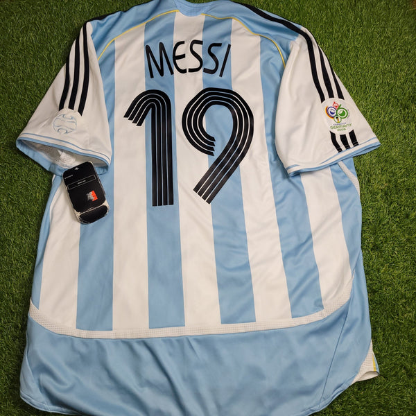 Messi Argentina 2006 WORLD CUP Home Adidas Soccer Jersey Shirt BNWT XL SKU# 739802 AZB001 Adidas