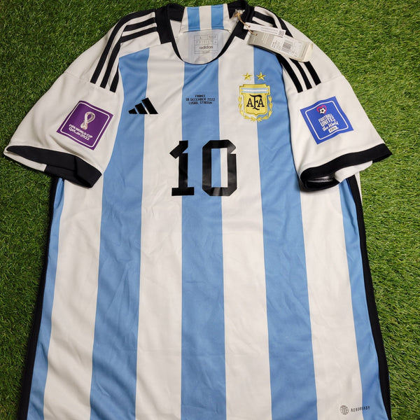 Messi Argentina 2022 WORLD CUP FINAL Home Soccer Jersey Shirt BNWT L SKU# HF2158 Adidas