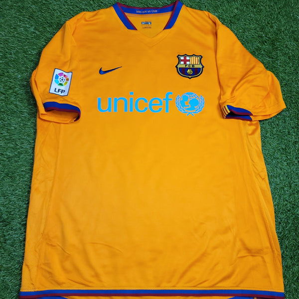 Messi Barcelona 2006 2007 Away Soccer Jersey Shirt L SKU# 146982 - 819 Nike