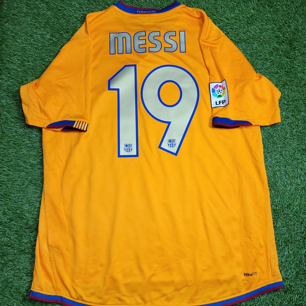 Messi Barcelona 2006 2007 Away Soccer Jersey Shirt L SKU# 146982 - 819 Nike