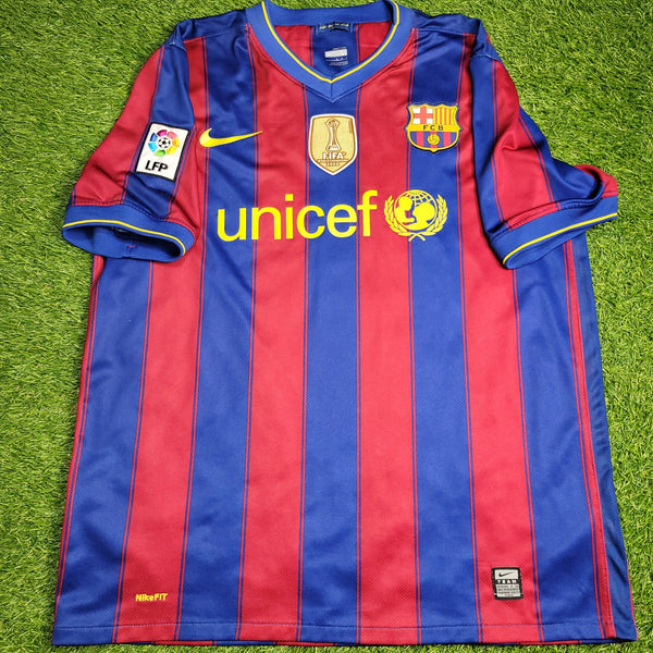 Messi Barcelona 2009 2010 Home Soccer Jersey Shirt L SKU# 343808 - 496 Nike