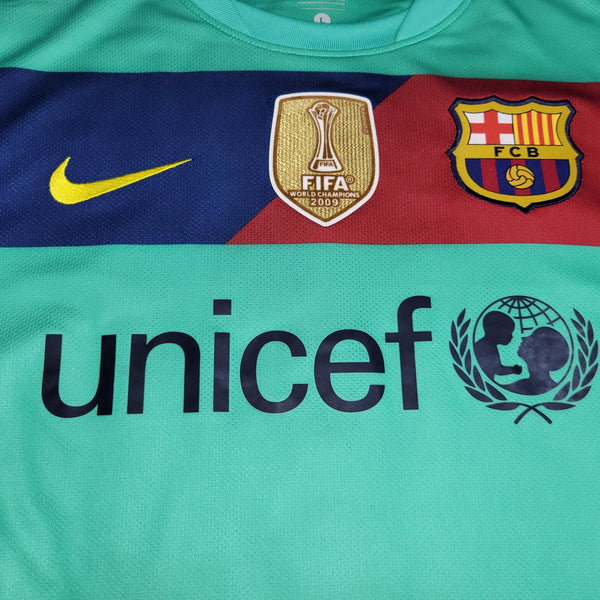 Messi Barcelona 2010 2011 Away Long Sleeve Soccer Jersey Shirt L SKU# 382358 - 310 Nike