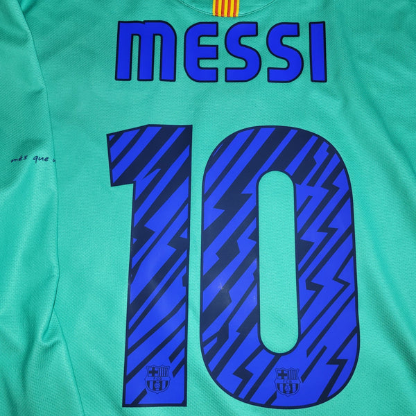 Messi Barcelona 2010 2011 Away Long Sleeve Soccer Jersey Shirt L SKU# 382358 - 310 Nike