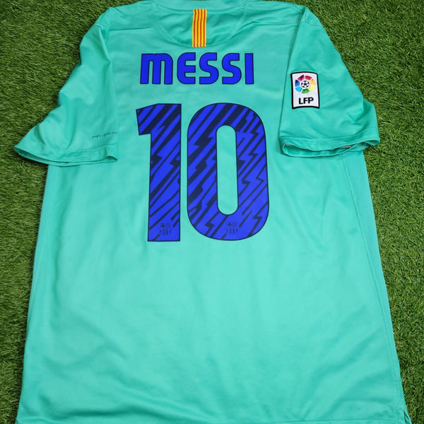 Messi Barcelona 2010 2011 Away Soccer Jersey Shirt L SKU# 382358 - 310 Nike