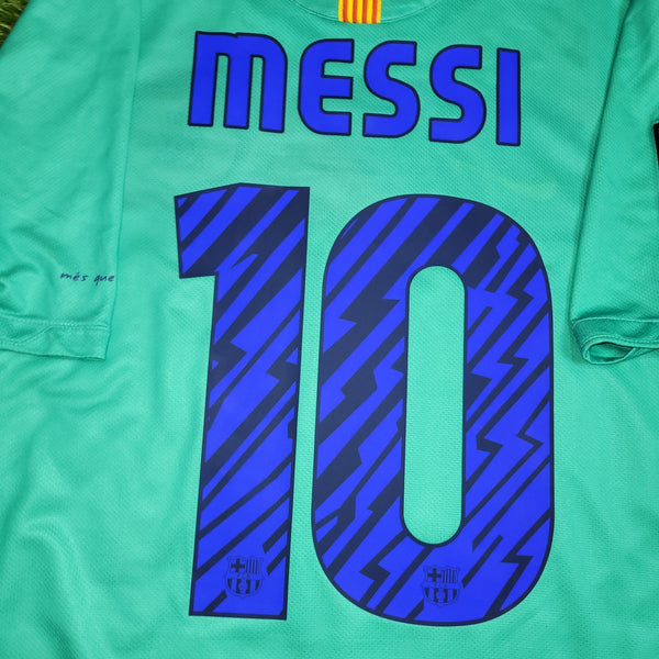 Messi Barcelona 2010 2011 Away Soccer Jersey Shirt M SKU# 382358 - 310 Nike