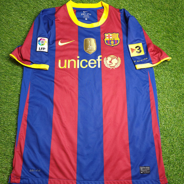 Messi Barcelona 2010 2011 Home Soccer Jersey Shirt L SKU# 382354 - 488 Nike