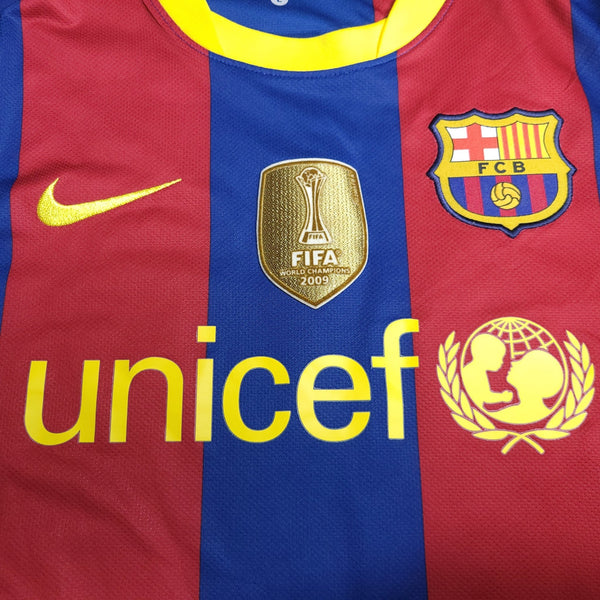 Messi Barcelona 2010 2011 Home Soccer Jersey Shirt L SKU# 382354 - 488 Nike