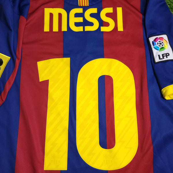 Messi Barcelona 2010 2011 Home Soccer Jersey Shirt L SKU# 382354 - 488 Nike