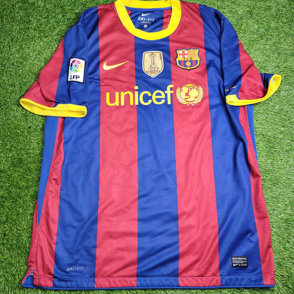 Messi Barcelona 2010 2011 Home Soccer Jersey Shirt XL SKU# 382354 - 488 Nike