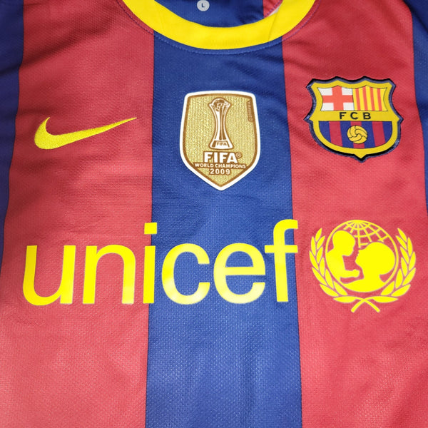 Messi Barcelona 2010 2011 Long Sleeve Soccer Jersey Shirt L SKU# 382355 - 486 Nike