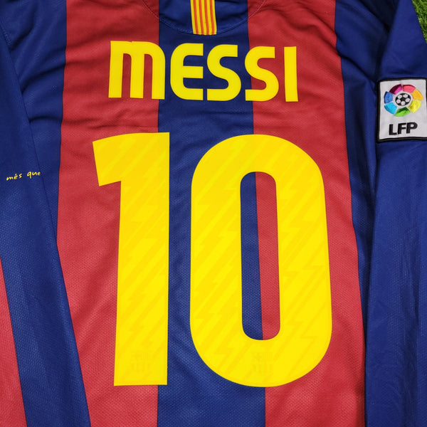 Messi Barcelona 2010 2011 Long Sleeve Soccer Jersey Shirt L SKU# 382355 - 486 Nike